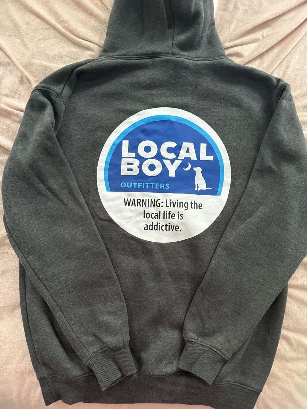 Local Boy Outfitters Hoodie Size M Dark Gray Living the Local Life